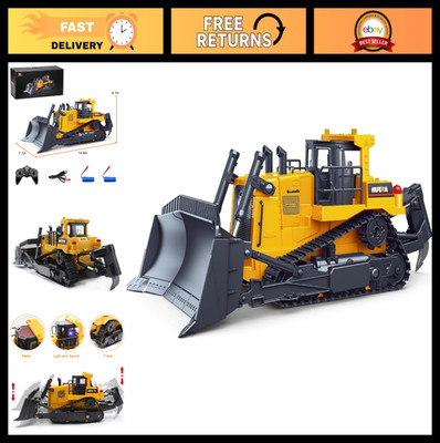 Remote Control Bulldozer 1/16 Scale, 2.4GHz Full Function Construction Toy, Ligh