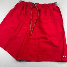 Nike Mens XL 32W 8" Board Shorts Red Swim Trunks Drawstring