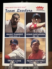 2004 Fleer Tradition Team Leaders Manny Ramirez Nomar Garciaparra Derek Lowe HOF