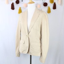 Lauren Ralph Lauren Premium Khaki Cream Blazer Jacket Single Button Small Womens