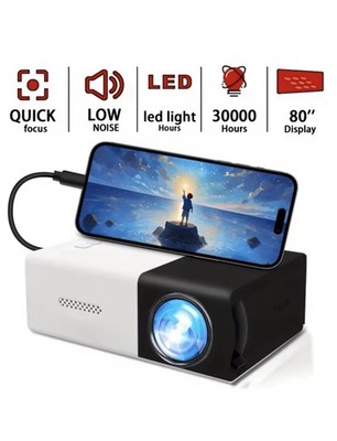 Mini Projector 2025, Full HD 1080P, Portable, iOS/Android/Windows/TV/USB/HDMI