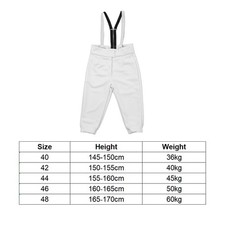 (42 Größe 150155 Cm 40 Kg)Hosie Fechthose 350N Strapazierfähige Feine