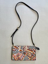 Tory Burch Kerrington Crossbody Wallet Clutch Bag Geometric T Print Multi NWOT