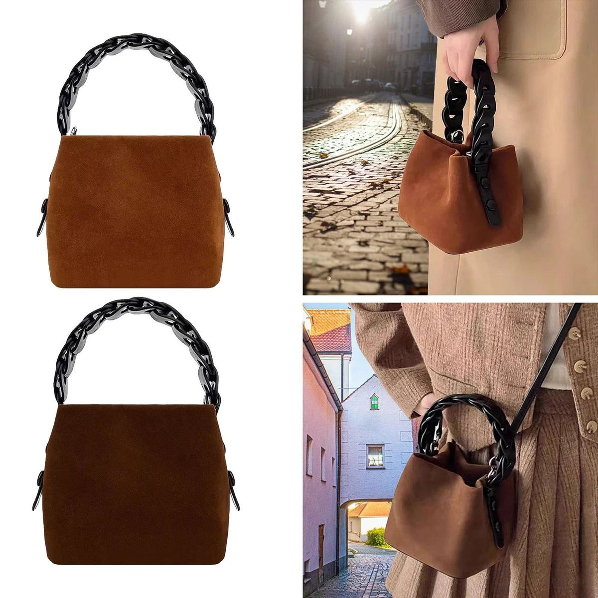 PH PandaHall 2 Cinturini In Similpelle Per Borsa - Manici Di Ricambio 57 Cm Con Ganci Metallici - Ideali Per Fai Da Te E Sostituzione Borse Donna (Nero) - 3