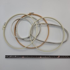 Vintage Embroidery Hoop Lot 6 Mixed Metal Woo...