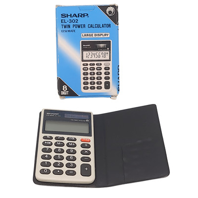 Sharp EL-302 Twin Power Taschenrechner 8-stelliger Taschenrechner mit Etui verpackt