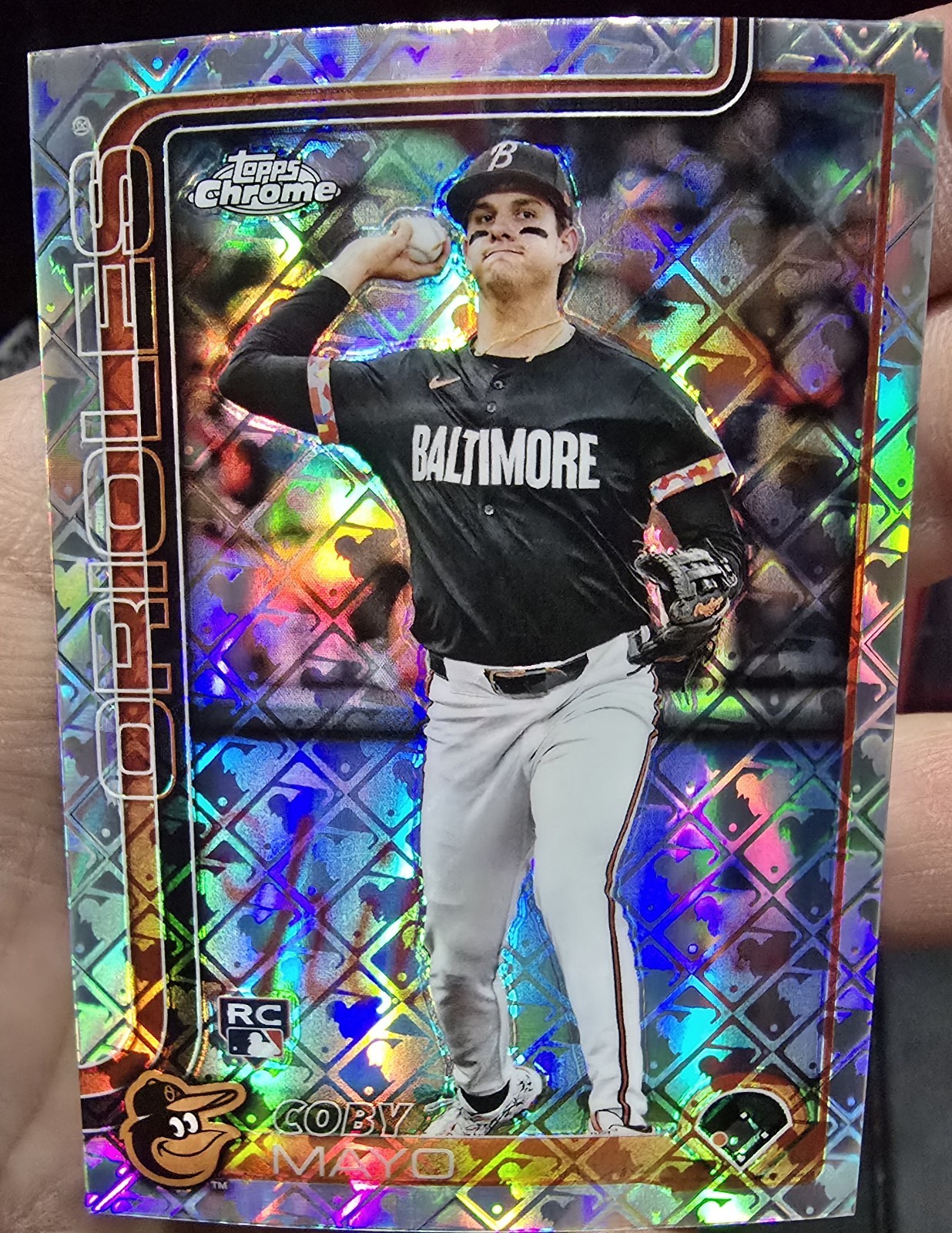 2025 Topps Chrome Logofractor - Coby Mayo #120 Baltimore Orioles