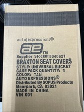 Ae 5040621 Braxton Universal Tan Bucket Seat Cover.