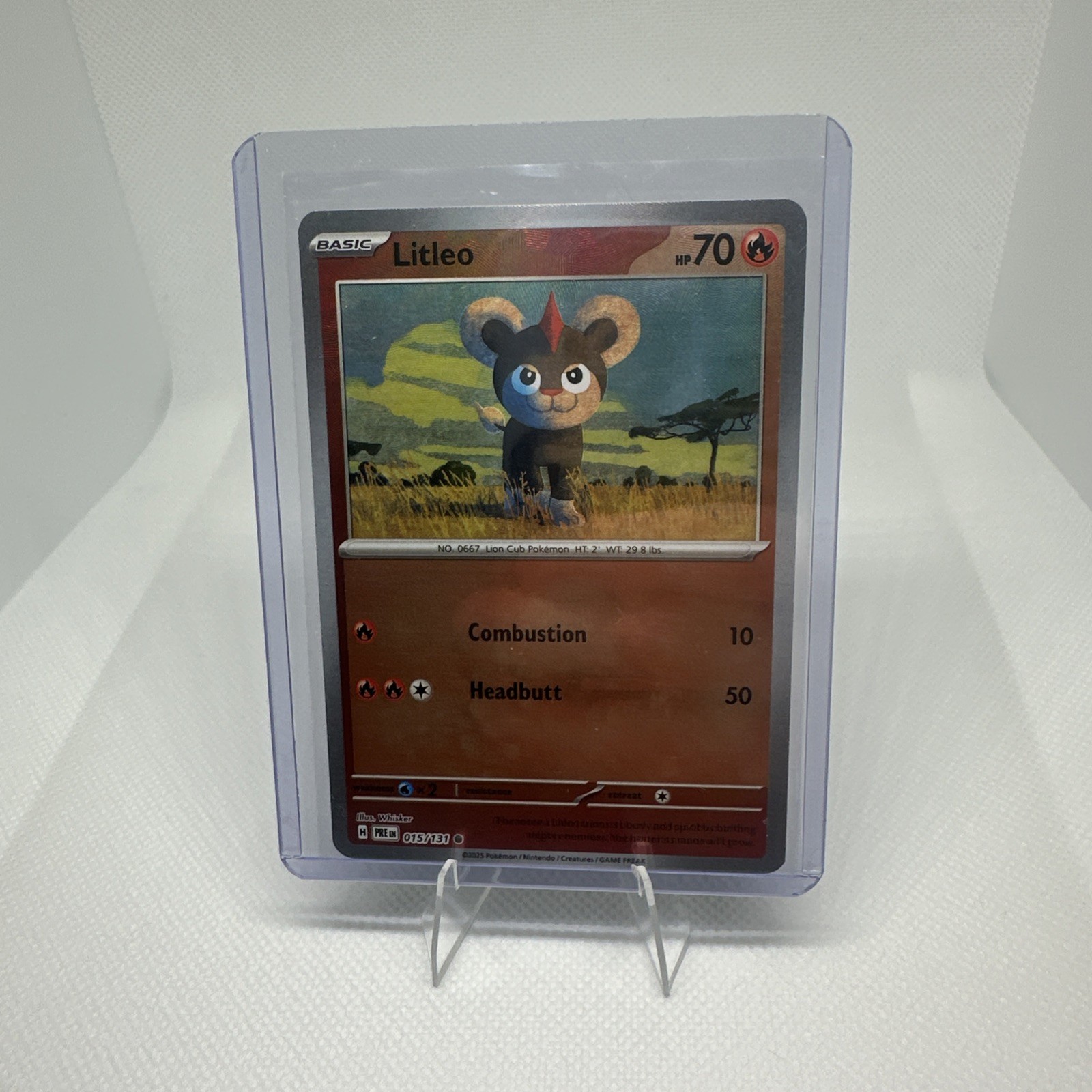 Pokemon Litleo 015/131 Prismatic Evolutions Pokeball Holo NM Condition