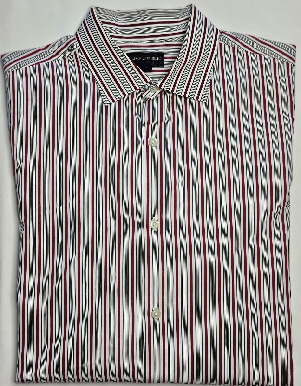 Mens Banana Republic Long Sleeve Striped Button Up Shirt Size Large 16 16 1/2