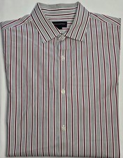 Mens Banana Republic Long Sleeve Striped Button Up Shirt Size Large 16 16 1/2