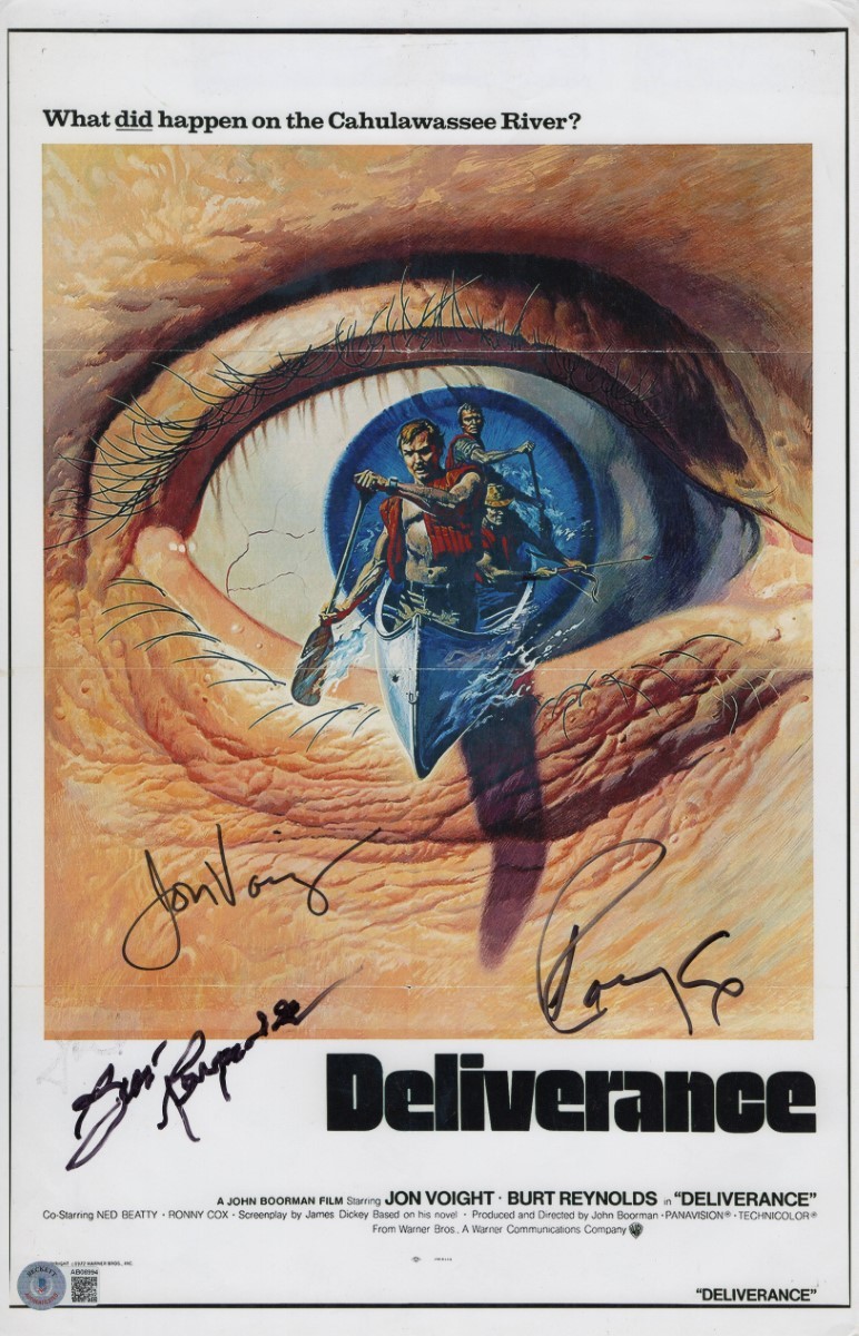 Burt Reynolds Autographed Signed Deliverance Cast 11X17 Photo Voight BAS AB08994 