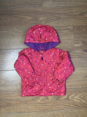 OshKosh B'gosh Kleinkind Mädchen rosa gepunktet Jacke Fleece gefüttert Kapuze Größe 3T