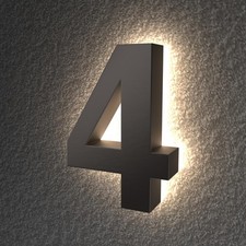 4 Inch Backlit Led House Numbers for Outside Light Up,Light Up Address Number...