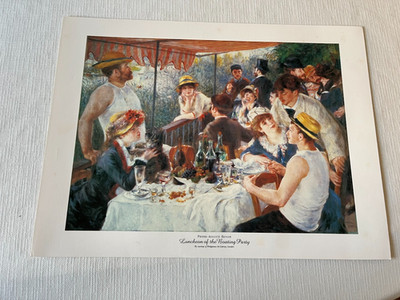 Druck eines impressionistischen Gemäldes von ''Mittagessen der Bootsparty'' von Renoir
