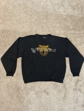 Vintage West Point Military Academy Sweatshirt Mens Large Black Gold Gear Sports