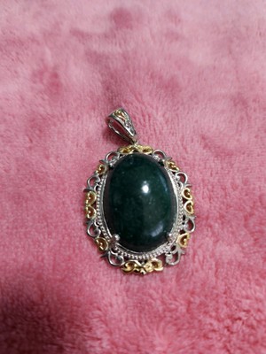 Karis Green Aventurine Solitaire Pendant in 18K YG Plated and Platinum Bond