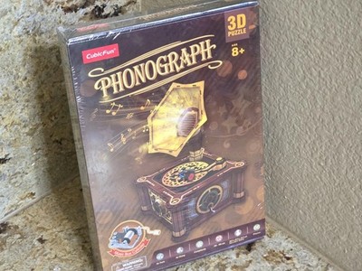 New Phonograph Music Box 3D Puzzle Musical Decor Craft CubicFun
