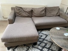 Grey Fabric 3-Seater L-Shaped Corner Sofa Couch