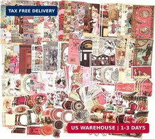 200PCS Vintage Scrapbooking Supplies Pack, Aesthetic Scrapbook Sticker Paper Art