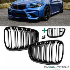 Doppelsteg K�hlergrill Grill SET Schwarz f�r BMW 2er F22 F23 auch M235 240 M2