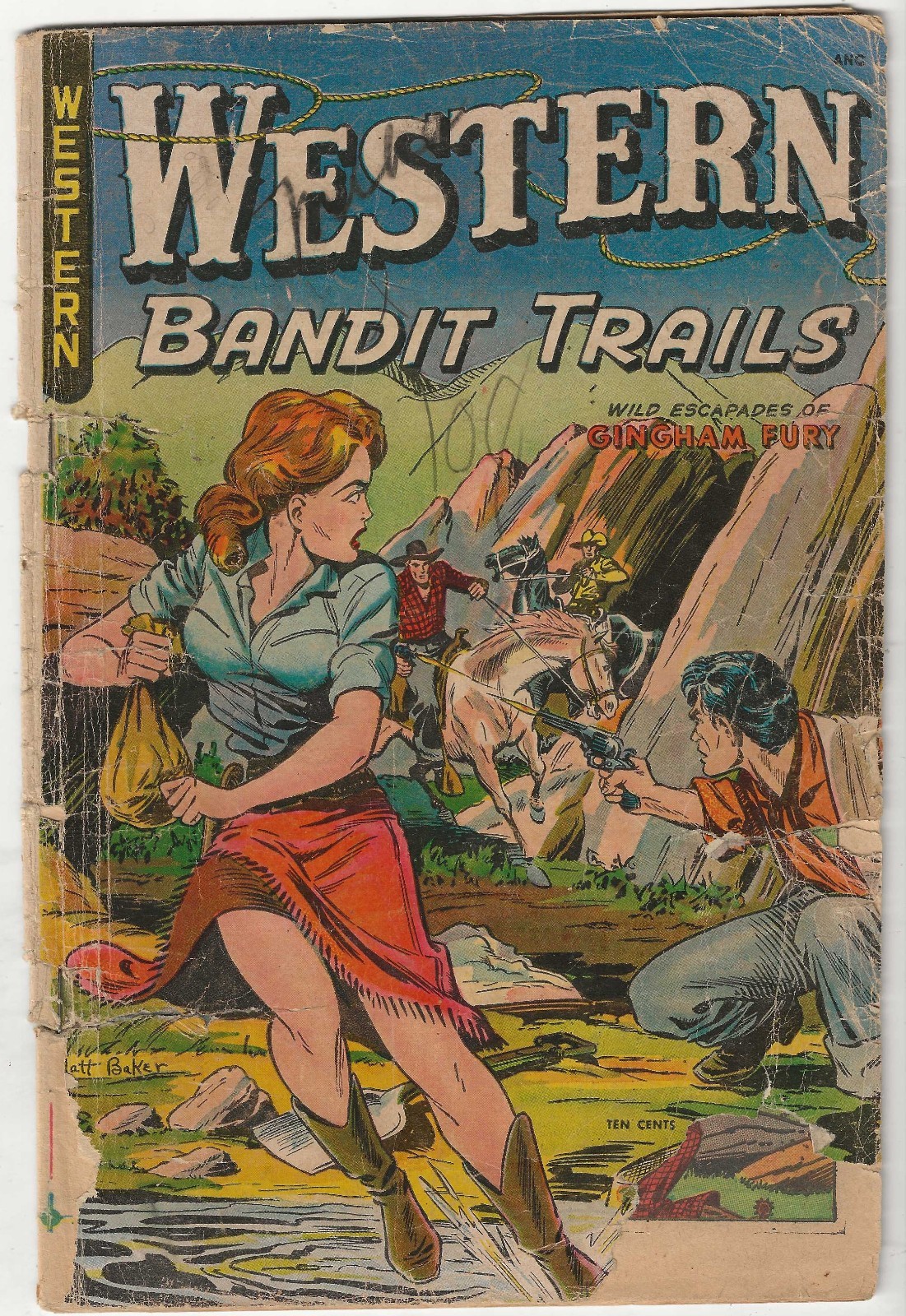 Western Bandit Trails 3 1949 Golden Age Comic Book Matt Baker art Low