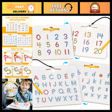 Magnetic Double-Sided Letter Number Board for ABC 123 Tracing, Educational Toy