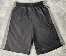 Zone Pro Boys Black Gray Athletic Shorts Elastic Waistband Size Medium