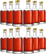 Clear Glass Bottles 6 oz - 200ml Pack of 12 for Wine Beverages Drinks Oil