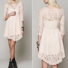 Free People Queens Love Lace 2 Cream Dress