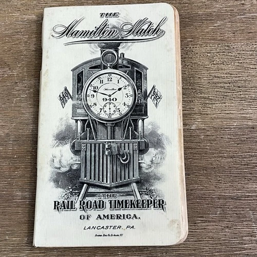 hamilton watch co. Rail road time keeper of america , antique hand booklet.