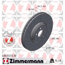 2x Zimmermann Scheibenbremse vorne A2224215100 A222420027228 A2234214200 400.557