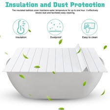 Bathtub Cover Folding Bath Lid Insulation Dust Cover for Bathroom, Home, SPA US
