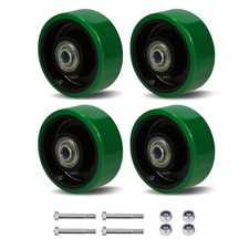 3" x 1.25"Caster Wheel, Polyurethane on Cast Iron Wheel, Ball Bearing-3/8" Bo...