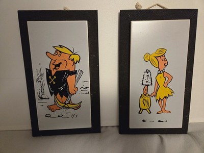 Vintage Feuerstein Wandhänger Fliesen 1965 Hannah - Barbera Barney Rubble Wilma 