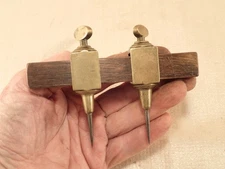 Vtge Small Tiny Beautiful 'Art Deco Style' Brass Trammel Points with Small Beam