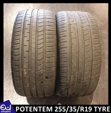 2X USED GENUINE TYRE TYRES 255 35 19 96W EVENT POTENTEM 255/35/R19 4.85, 4.61 MM