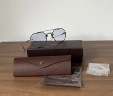 NIB Matsuda M3121 53-23-145 Navy/Antique Gold/ Light Blue Tint Lens Sunglasses