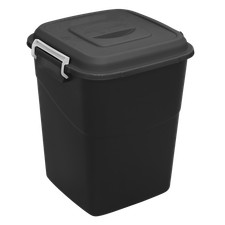 Sealey Durable Refuse Storage Bin Suitable For Outdoor Use 50 Litres Black BM50