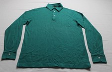 Loro Piana Men's Cotton Long Sleeve Pique Polo Shirt LB3 Dark Teal Medium