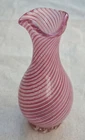 Vintage Murano Glass Vase Pink White Filigrana Aventurine Dino Martens Toso