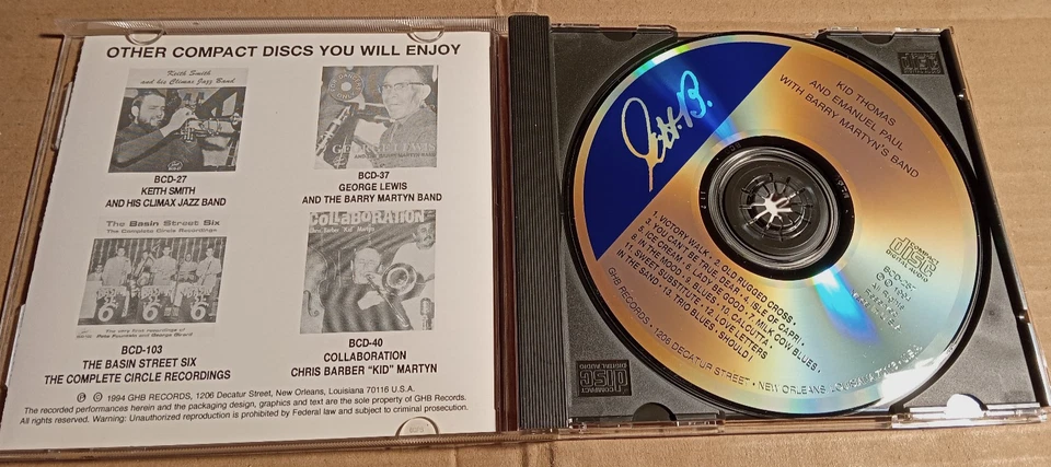 Kid Thomas And Emanuel Paul With Barry Martyn's Band    -    CD (JG2828) - Bild 2 von 2