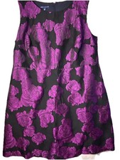 Women’s RSVP By Talbots Size 16W Sleeveless Purple/Black Floral Dress Cocktail