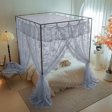 Mosquito Net Lace Netting Sleeping Bed Canopy  Tubes Romantic Dust Proof Set
