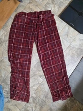 Men's Celebrate Together Red Plaid Fleece Pajama Lounge Sleep Pants Medium