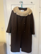 Vintage 1950s Car Coat With Fur Collar