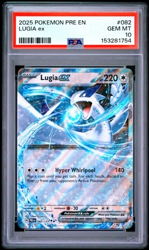 2025 POKEMON PRE EN-PRISMATIC EVOLUTIONS #082 LUGIA EX PSA 10