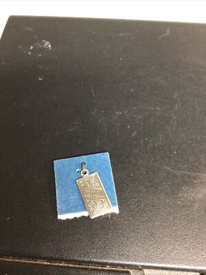 Vintage sterling silver charm, HAPPY BIRTHDAY with flowers on it, never used