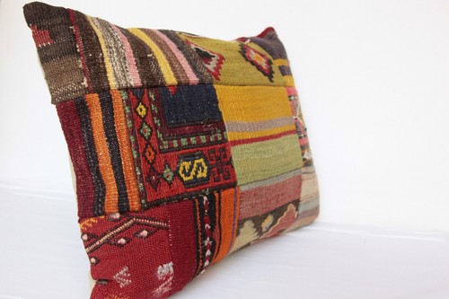 20x16 patchwork kilim pillows,Handmade pillow,Turkish Kilim pillow,lumbar pillow - Picture 8 of 13