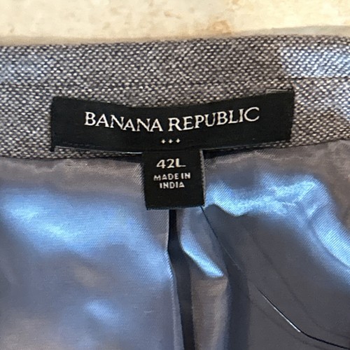 Banana Republic Tweed Blazer Wool Size 42L Tailored Fit Suit Jacket Brand New - Picture 8 of 11